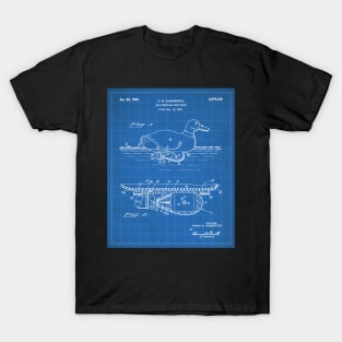 Duck Decoy Patent - Hunter Outdoors Hunting Art - Blueprint T-Shirt